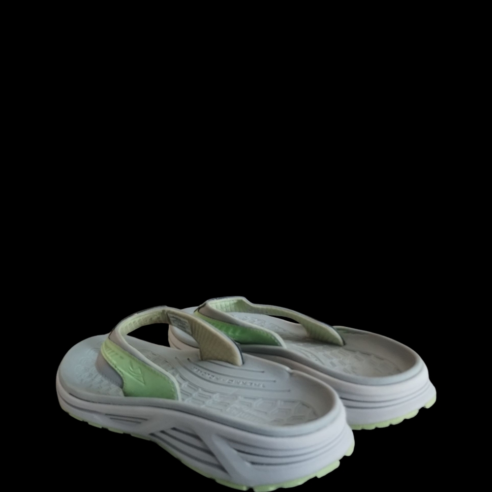 Adidas Lime Green and White Flip Flops - Picture 7 of 12